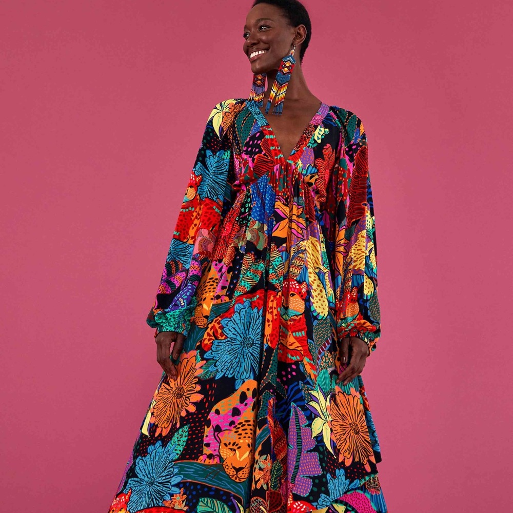 FARM Rio Colorful Floral Maxi Dress